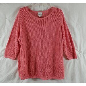 Fashion Bug Women's Pink Half Sleeve Knit Lined Bulky Sweater Plus Size 26W/28W